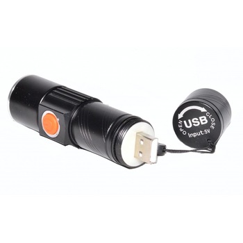 Lanterna LED cu USB si acumulator LI-ION, multifunctionala, aluminiu, 5V, 240 Lm, zoom, Negru, ATX-BBL3584 Lanterna LED cu USB si acumulator LI-ION, multifunctionala, aluminiu, 5V, 240 Lm, zoom, Negru, ATX-BBL3584