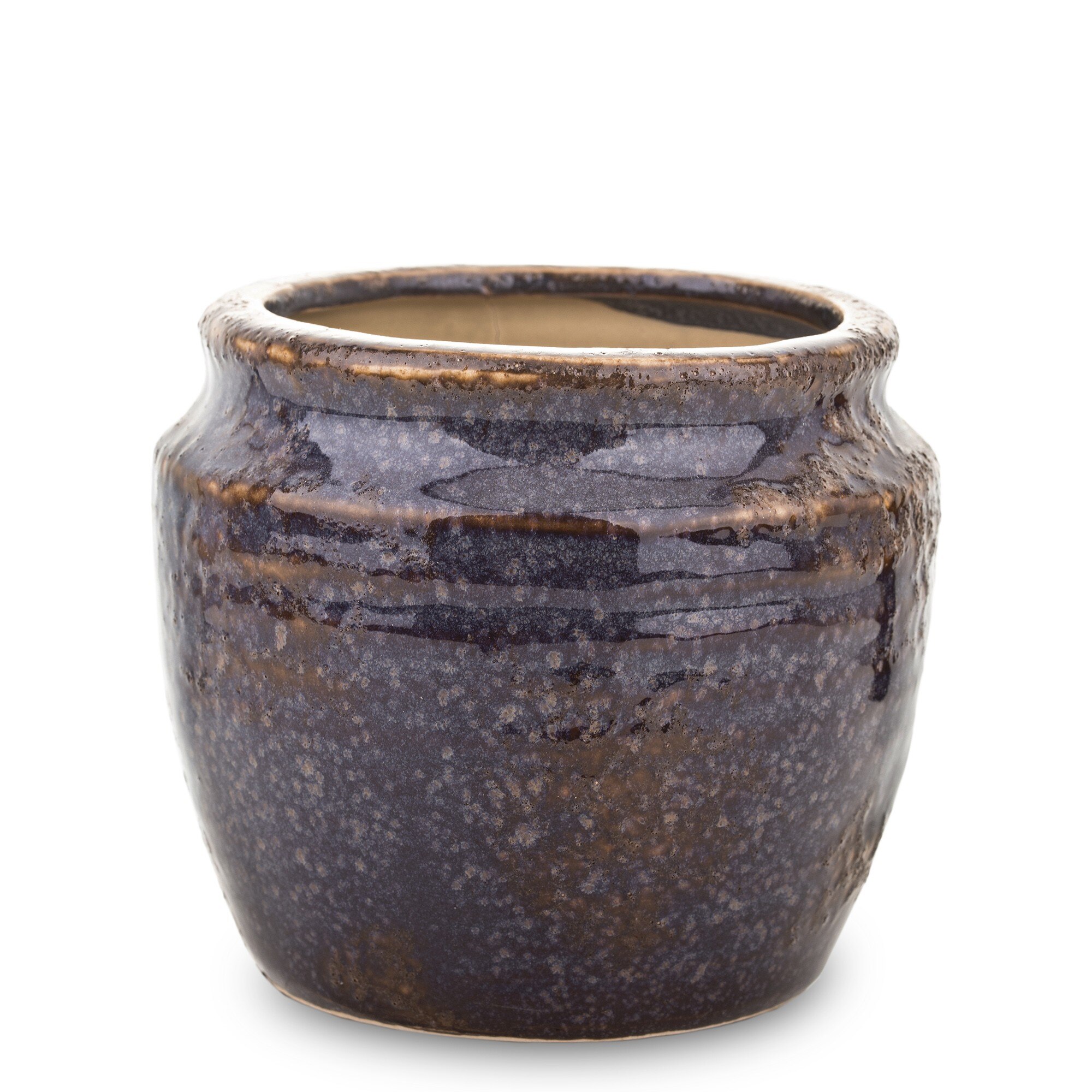 Ghiveci ceramica, mov/maro, 11x12x12 cm