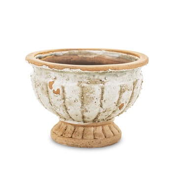 Vas ceramica, bej antichizat, 10,5x15x15 cm Vas ceramica, bej antichizat, 10,5x15x15 cm