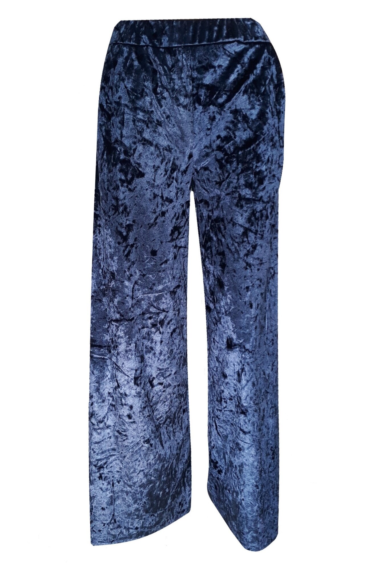 Pantaloni dama, din catifea, one size, Albastru inchis, 40-44