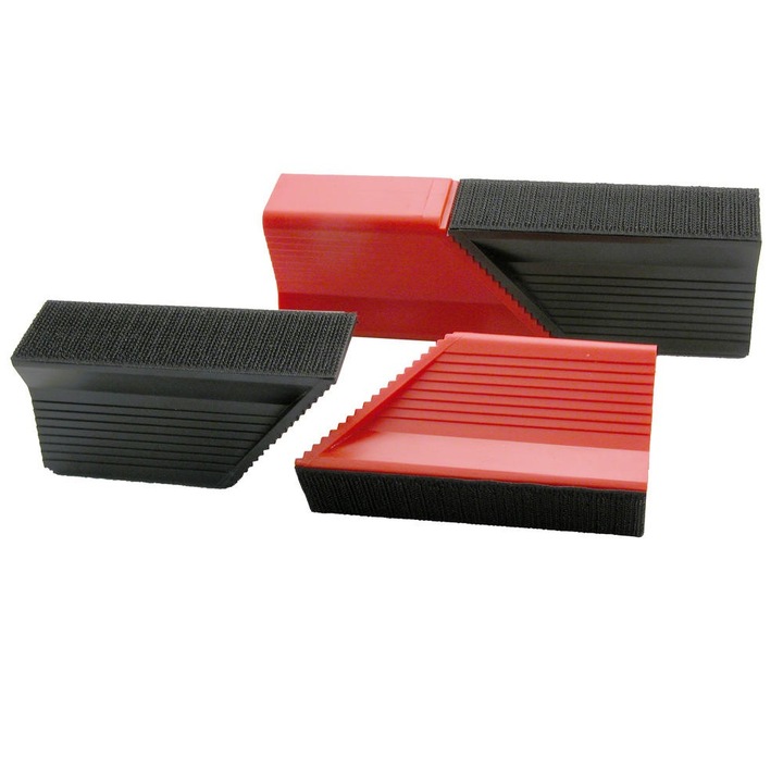 Set blocator bagaje, usi, de culoare rosu cu negru, din plastic rezistent, 4 bucati