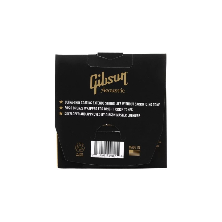 Set corzi chitara acustica Gibson Coated 80/20 Bronze 11-52