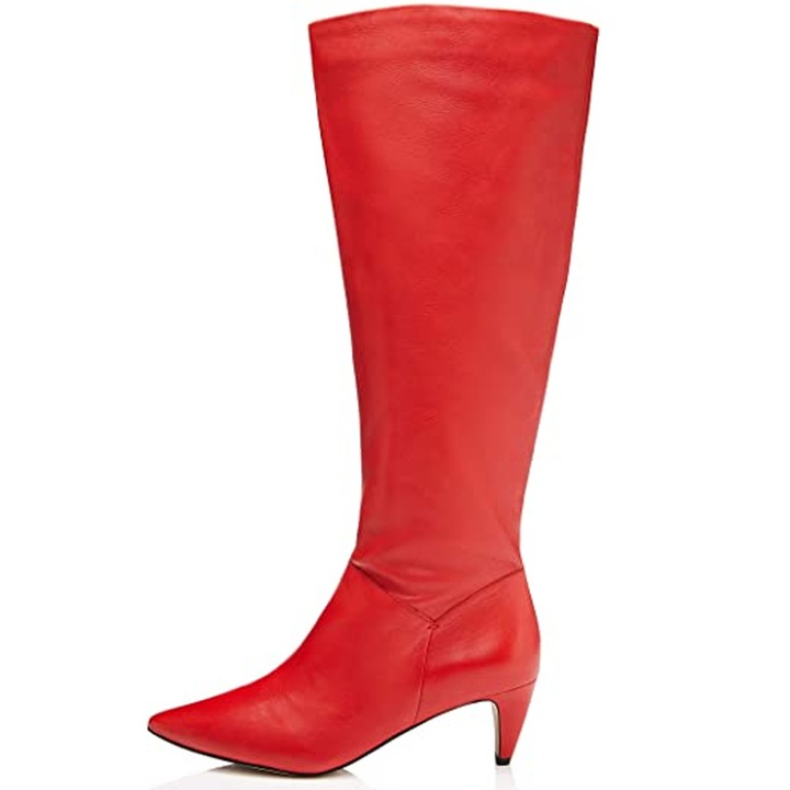 Cizme dama Find, Piele naturala, Rosie, Rosu
