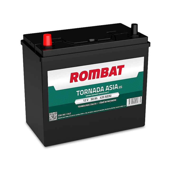 Acumulator auto ROMBAT Tornada Asia 50Ah 12V 420A