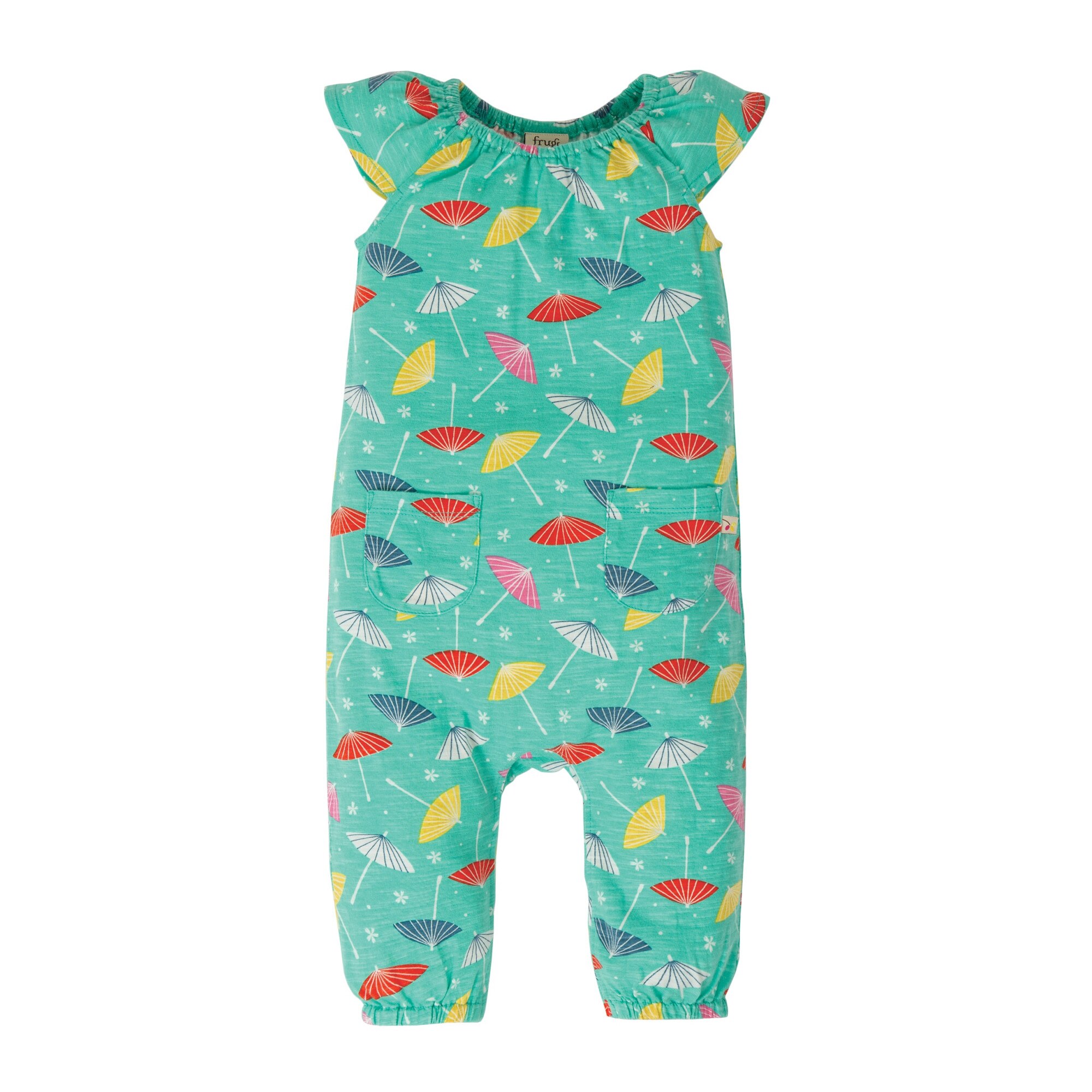 Salopeta, vara la ocean, bumbac organic, multicolor, fete