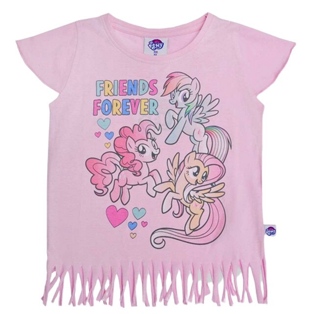 Tricou cu franjuri, Frends forever, Pony, roz