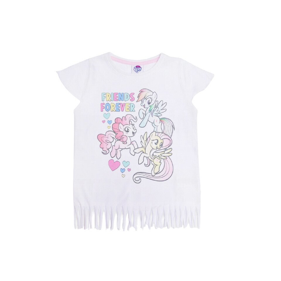 Tricou cu franjuri, Frends for ever, Pony, alb