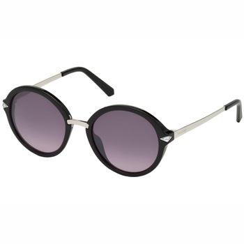 Ochelari de soare dama Round Black/Silver/Smoke Mirrored SK0153/S-01C Ochelari de soare dama Round Black/Silver/Smoke Mirrored SK0153/S-01C