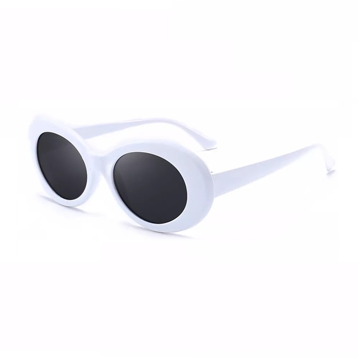 Ochelari de soare Unisex Nevermore™ Retro Oval Alb