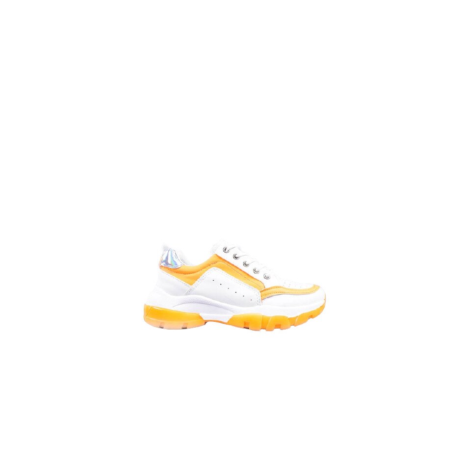 Pantofi sport dama Mona, M-ZK-058, Alb/Portocaliu