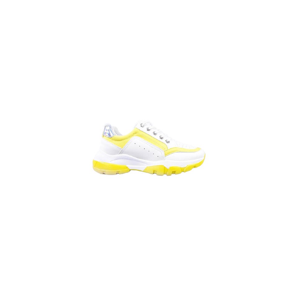 Pantofi sport dama Mona, M-ZK-058, Alb/Galben