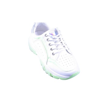 Pantofi sport dama Mona, M-ZK-058, Alb/verde Pantofi sport dama Mona, M-ZK-058, Alb/verde