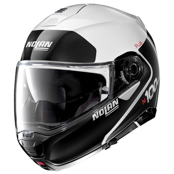 Casca moto Nolan, N100-5 Plus Distinctive N-com, Negru/Gri Casca moto Nolan, N100-5 Plus Distinctive N-com, Negru/Gri