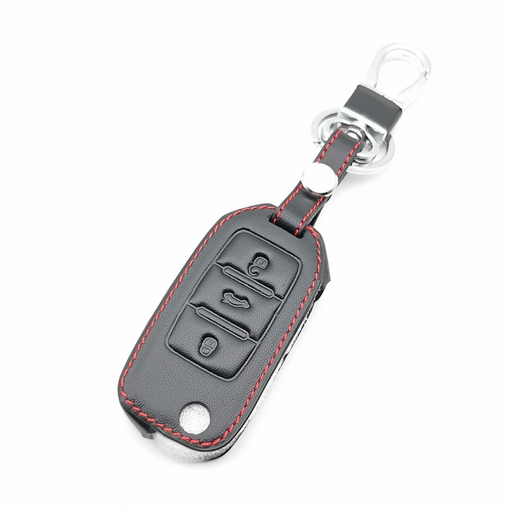 Husa din piele pentru cheie VW Volkswagen Jetta Golf Polo Bora Skoda SEAT 3 Butoane