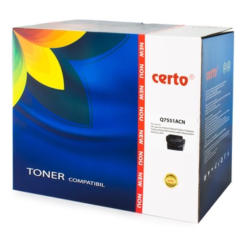 Cartus toner Certo compatibil cu Q7551A 6500 pagini, Negru Cartus toner Certo compatibil cu Q7551A 6500 pagini, Negru