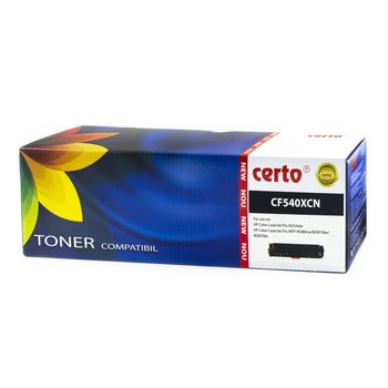 Cartus toner Certo compatibil cu CF540X, 3200 pagini, Negru Cartus toner Certo compatibil cu CF540X, 3200 pagini, Negru