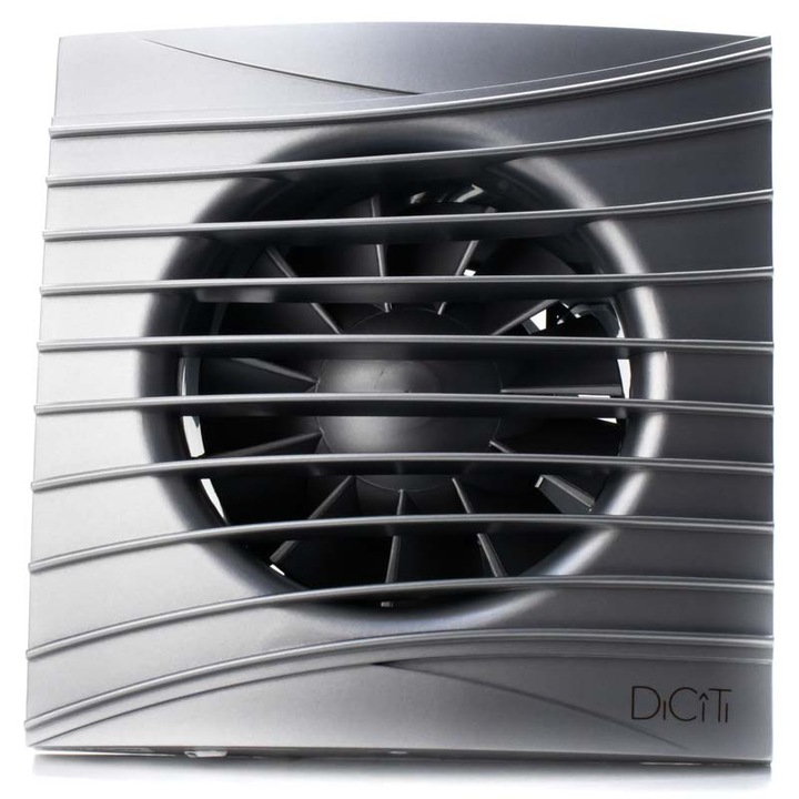 Ventilator baie SILENT 5C, Super Silent, Clapeta antiretur, Motor Long Life 40000h, Debit 180mc/h, Ø125mm, GRAY METAL