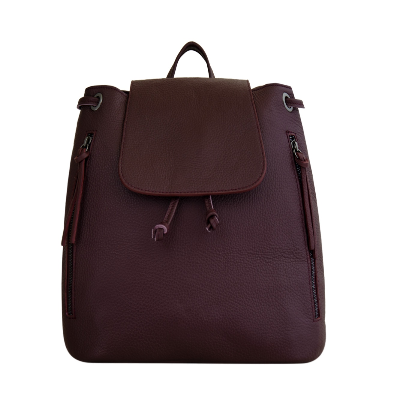 Rucsac de dama din piele naturala Eva Bags, Lena visiniu