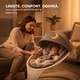 Leagan Electric EvoSmart™ SW, Multifunctional Pentru Bebelusi cu Acoperis Rabatabil Si Plasa Protectie Tantari, Conexiune Bluetooth, 5 Trepte Balansoar, Telecomanda, Jucarii si Melodii, Functie EasyTouch
