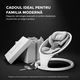 Leagan Electric EvoSmart™ SW, Multifunctional Pentru Bebelusi cu Acoperis Rabatabil Si Plasa Protectie Tantari, Conexiune Bluetooth, 5 Trepte Balansoar, Telecomanda, Jucarii si Melodii, Functie EasyTouch