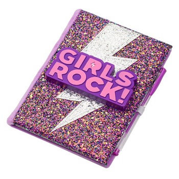 Set pix si agenda Girls Rock cu glitter si mesaj tip squishy, 80 pag dictando Set pix si agenda Girls Rock cu glitter si mesaj tip squishy, 80 pag dictando