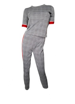 Compleu dama, multicolor, casual-sport, imprimeu in carouri, marimea M Compleu dama, multicolor, casual-sport, imprimeu in carouri, marimea M