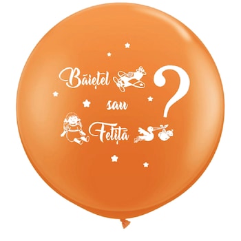 Balon latex jumbo orange inscriptionat Baietel sau Fetita? Balon latex jumbo orange inscriptionat Baietel sau Fetita?