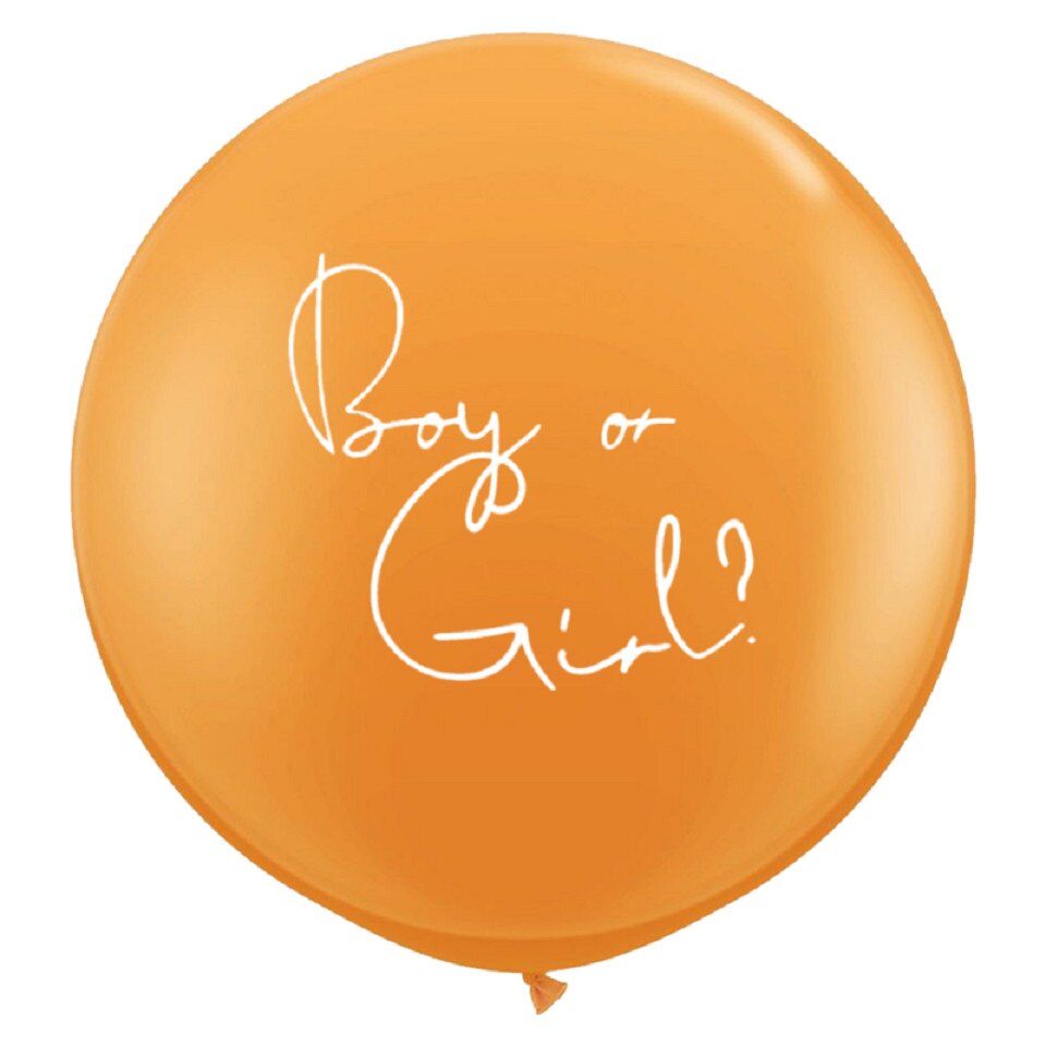 Balon latex jumbo orange inscriptionat Boy or Girl?
