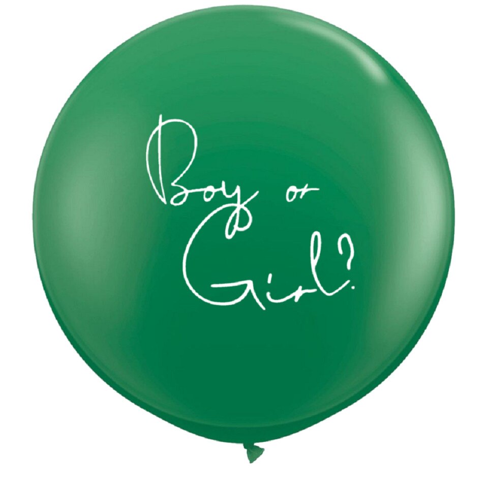 Balon latex jumbo verde inscriptionat Boy or Girl?
