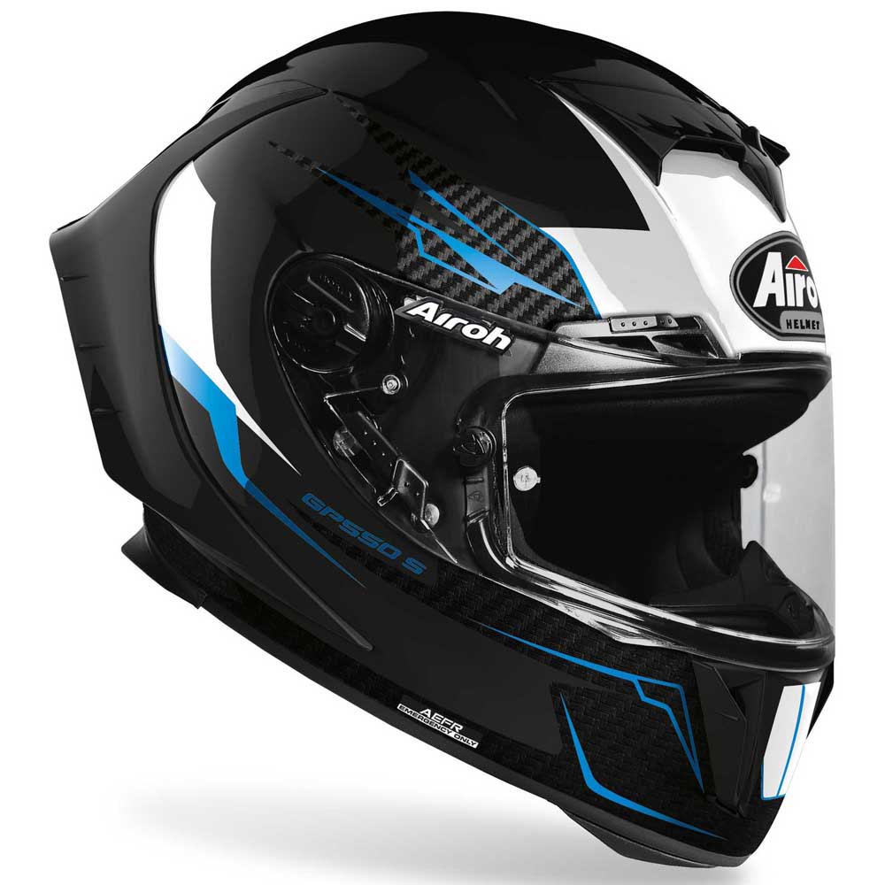 Casca pentru motociclete/scutere, Airoh, Gp550 S Venom, HPC, Negru/Albastru