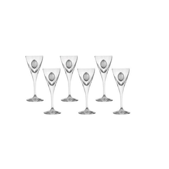 Set 6 pahare sticla de rachiu, Fusion, DG031, RCR Italia, 70 ml