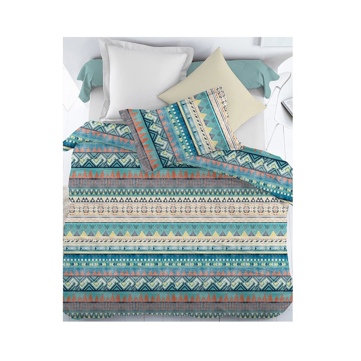 Lenjerie de pat Deco, 2 persoane, bumbac ranforce 100 %, 4 piese