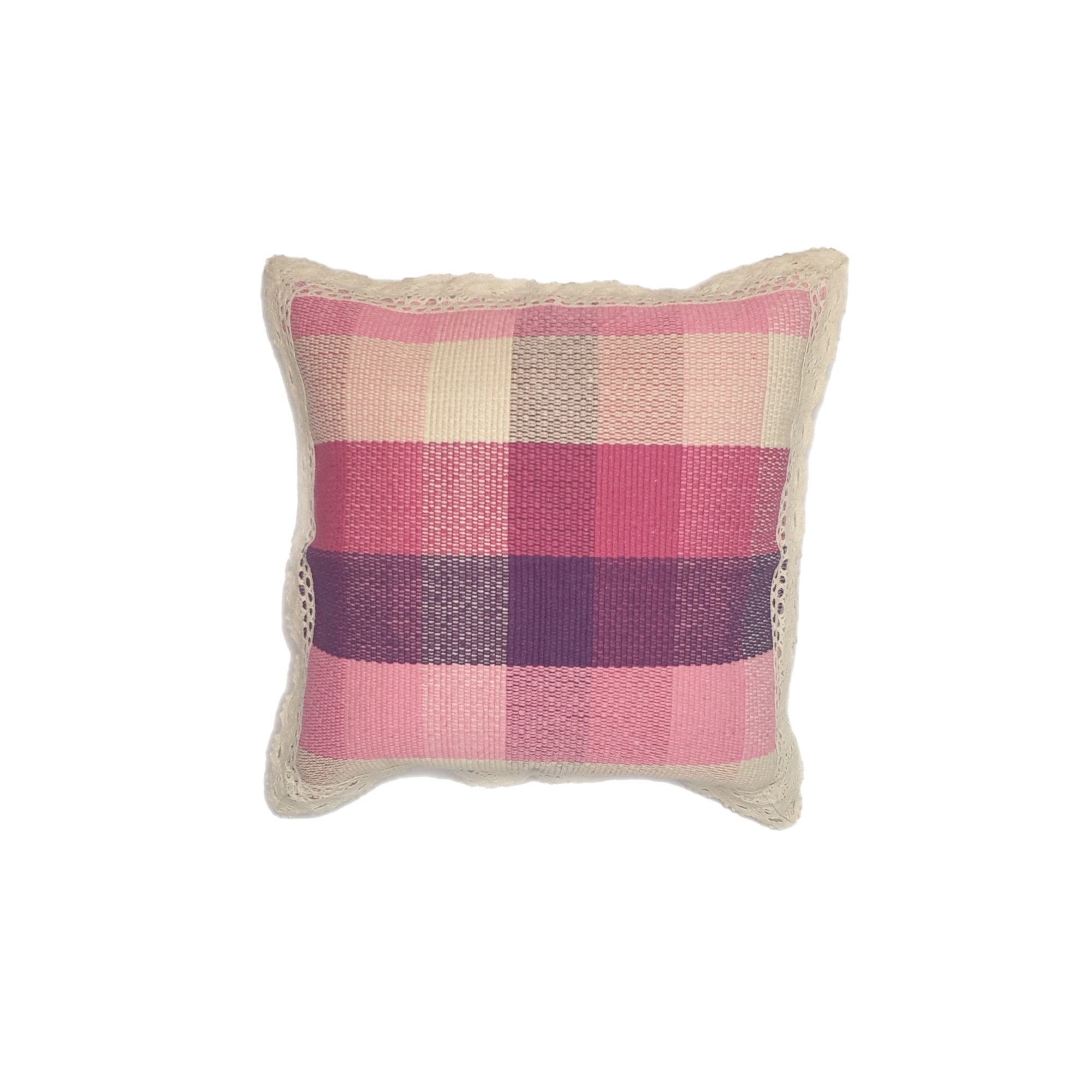 Perna decorativa dantela 43 x 43 cm, Nichita Impex, roz/mov