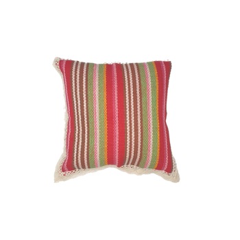 Perna decorativa dantela 43 x 43 cm, Nichita Impex, rosu/verde Perna decorativa dantela 43 x 43 cm, Nichita Impex, rosu/verde