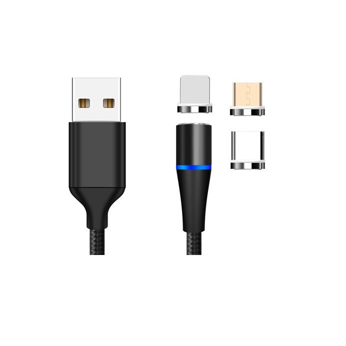 Cablu date incarcare 3 in 1 fast charge 3.0 USB la micro USB type C/lightning 1.5m, 3A