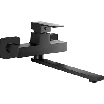 Laveo BLQ 780D Baterie bucatarie cu prindere pe perete, pipa lunga, negru mat Laveo BLQ 780D Baterie bucatarie cu prindere pe perete, pipa lunga, negru mat