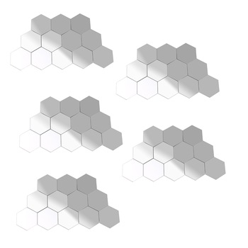 Set 60 bucati, Oglinda Acrilica Hexagonala 3D adeziva, Argintiu, pentru living, dormitor, hol, baie, birou, dimensiune XXS 40 x 48 x 23 mm Set 60 bucati, Oglinda Acrilica Hexagonala 3D adeziva, Argintiu, pentru living, dormitor, hol, baie, birou, dimensiune XXS 40 x 48 x 23 mm