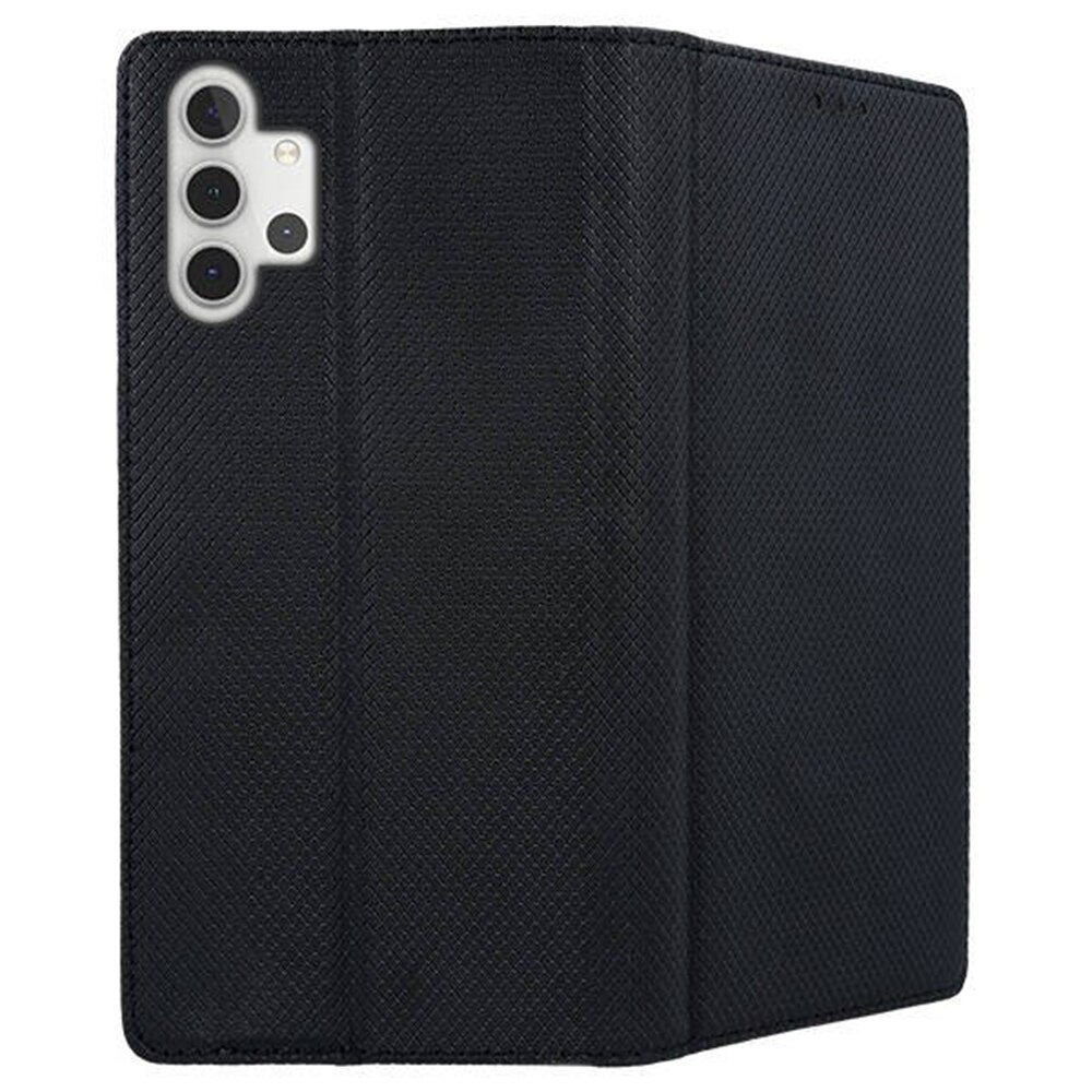 Husa tip carte compatibila cu Samsung Galaxy A32 4G, G-Tech Flip Book, inchidere magnetica, buzunar card, premium stand, Negru