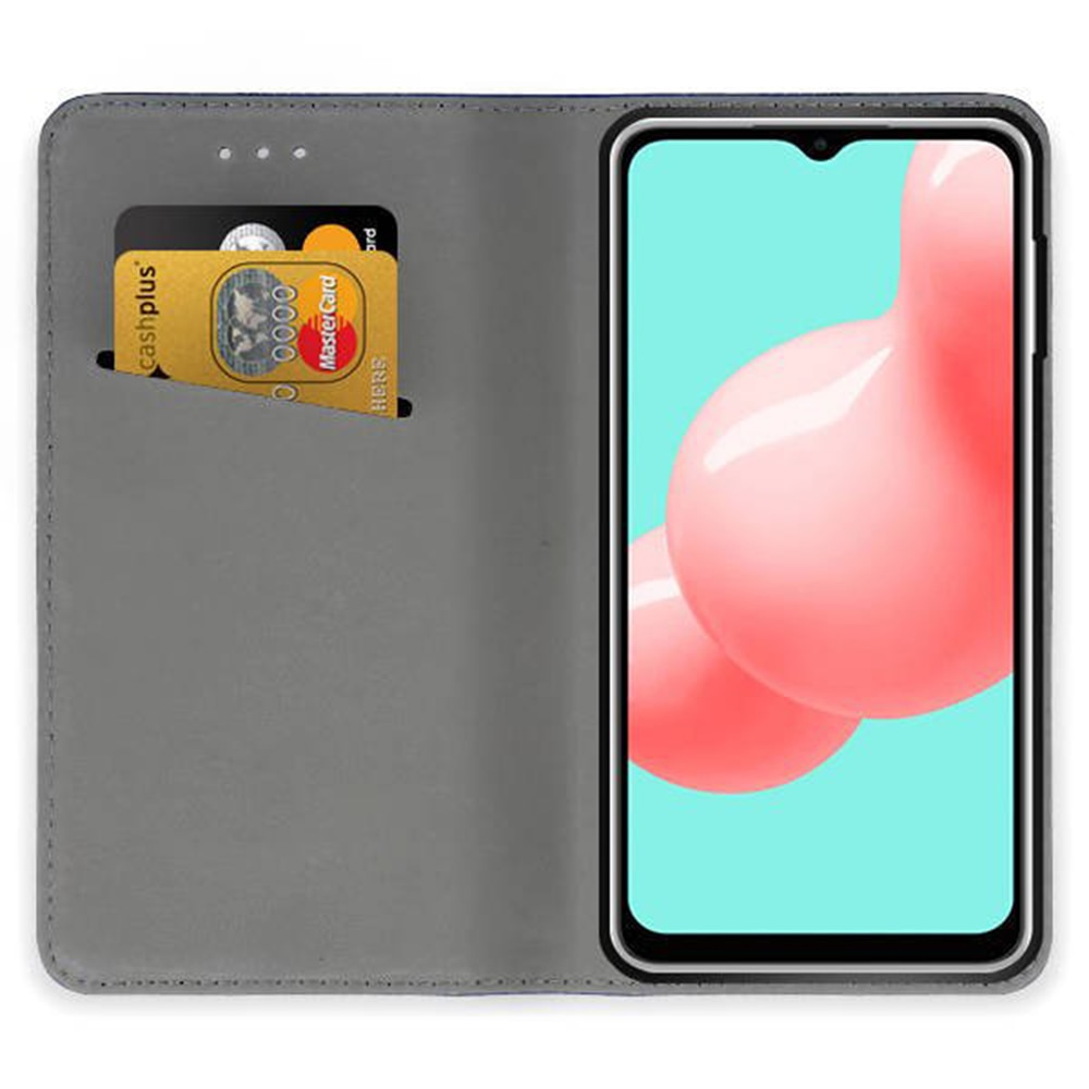 Husa tip carte compatibila cu Samsung Galaxy A32 4G, G-Tech Flip Book, inchidere magnetica, buzunar card, premium stand, Negru