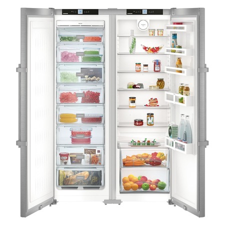 Side by Side Liebherr Confort SBSef 7242, 634 l, Clasa A+, No Frost, VarioSpace, Iluminare LED, H 185 cm, Silver