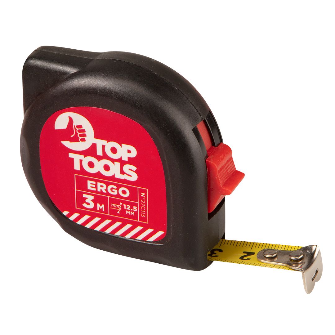 Ruleta uz casnic, banda din otel, 3m x 12.5mm, Top Tools 27C113