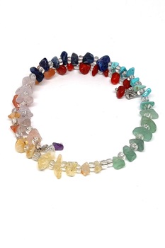 Bratara pentru femei, pentru echilibrarea celor 7 chakre, pe fir metalic cu memorie, cu pietre naturale semi-pretioase, multicolora, reglabila, handmade Bratara pentru femei, pentru echilibrarea celor 7 chakre, pe fir metalic cu memorie, cu pietre naturale semi-pretioase, multicolora, reglabila, handmade