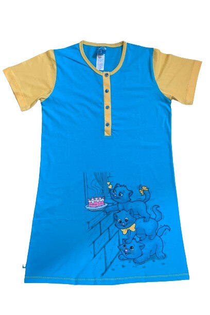 Camasa de noapte, Vienetta Secret, desene,M, Albastru/Galben, 38