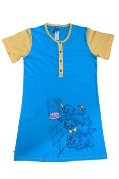 Camasa de noapte, Vienetta Secret, desene,M, Albastru/Galben, 38 Camasa de noapte, Vienetta Secret, desene,M, Albastru/Galben, 38