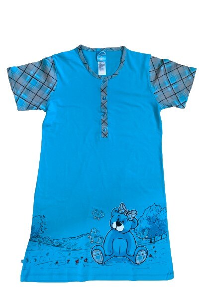 Camasa de noapte, Vienetta Secret, desene,M, Albastru/Gri/Negru, 38