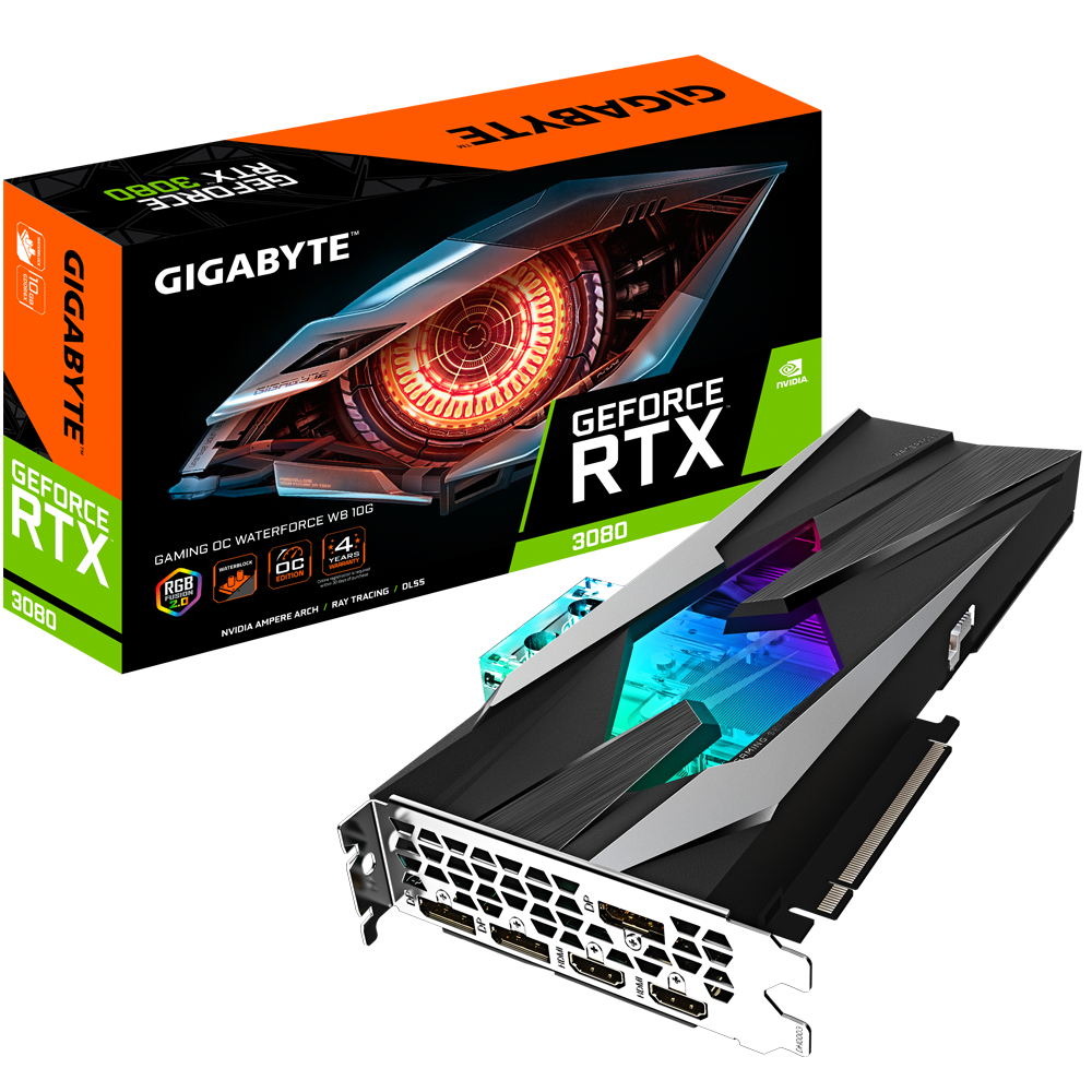 Placa video Gigabyte GeForce® RTX™ 3080 GAMING OC WATERFORCE WB, 10GB GDDR6X, 320-bit