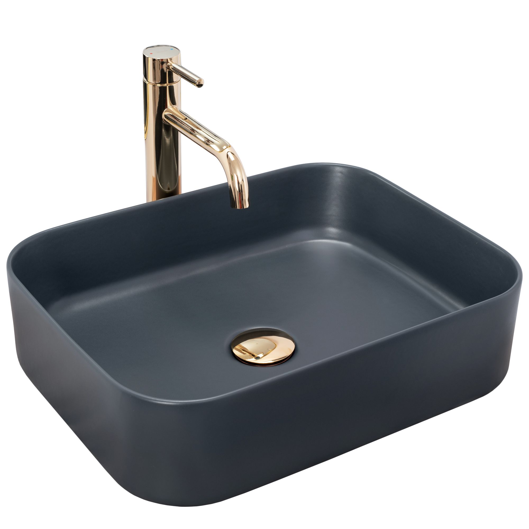 Lavoar pentru blat Rea Kaya Navy Blue Mat , Albastru, 460x360 mm