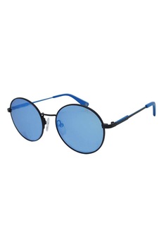 Police, Ochelari de soare rotunzi cu rame metalice Denver, Negru/Albastru, 49-17-135 Standard Police, Ochelari de soare rotunzi cu rame metalice Denver, Negru/Albastru, 49-17-135 Standard