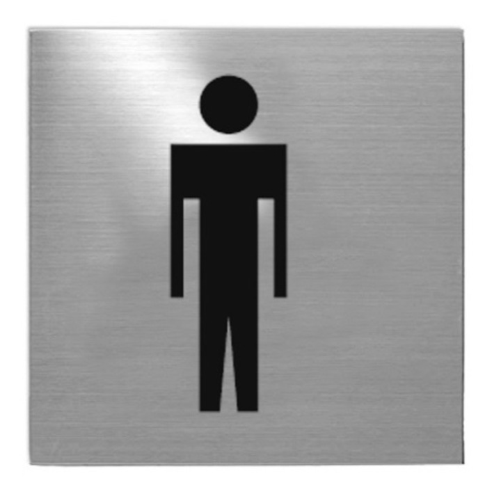Placa pictograma toaleta, FIMET, Barbati, Inox