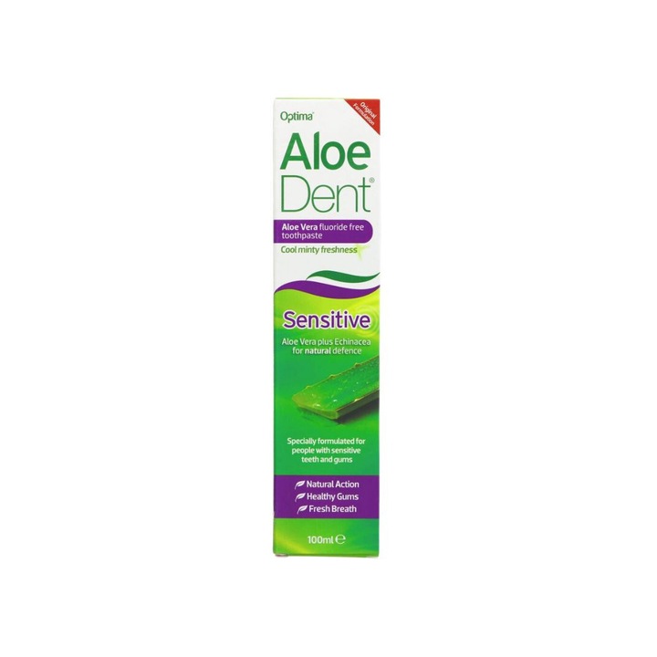 Pasta de dinti sensibili, Aloe Vera si Echinaceea, Aloe Dent, 100ml